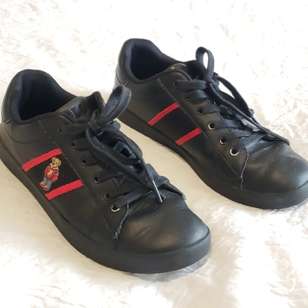 POLO-RALPH LAUREN BLACK BOY SNEAKERS SIZE 61/2